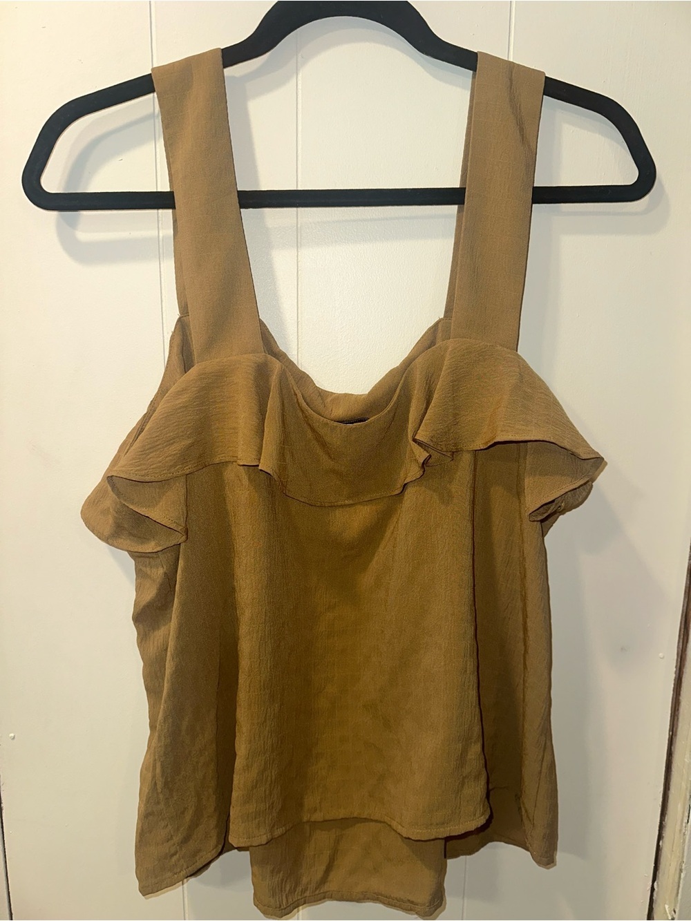 Nine West Women's Ruffle-Front Tank Top in Mustard - Picture 7 of 9